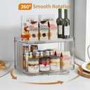 2-Tier Lazy Susan Turntable Organizer for Cabinet/Countertop/Pantry/Bathroom/Coffee Bar, 12.8''Lazy Susan 360°Rotating Storage, Max Weight The Top Holds Up to 26lb (1Pack)