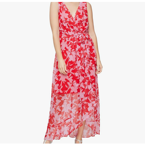 S.L. Fashions Women's Sleeveless Chiffon Wrap Dress with Cascade Ruffle, Perfect for Spring/Summer, Casual Or Wedding Guest Size 6 S.L. Fashions Women's Sleeveless Chiffon Wrap Dress with Cascade Ruffle, Perfect for Spring/Summer, Casual Or Wedding Guest Size 6