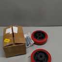 6" x 2" Heavy Duty Caster Wheels, 1/2" Bore Axle Non-Marking Polyurethane Wheel with Roller Bearing, Set of 2 Replacement Wheels with 2000 lbs Capacity (2 Pack)