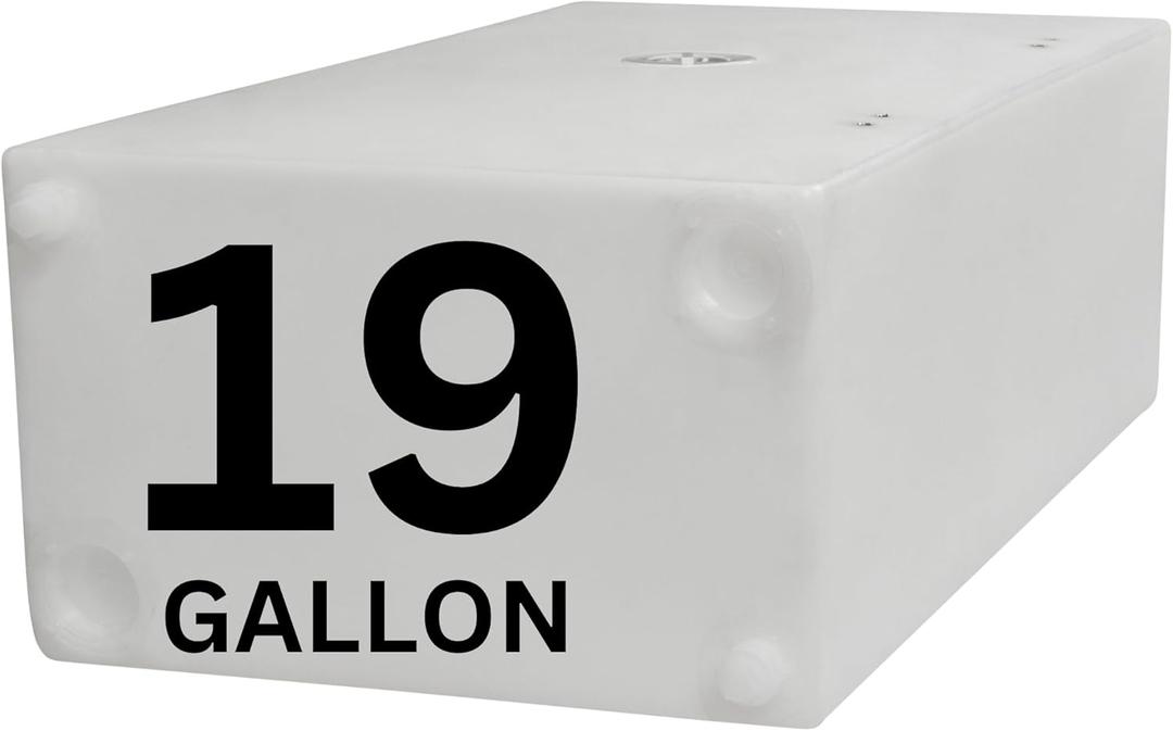 19 Gallon RV Fresh Water Tank, Potable Water Storage Tank for Drinking, Cooking, Cleaning, Showering, for Campers, Trailers, Motorhomes, RVs, Cube Shape, 30" x 16" x 10" (WT-5450)