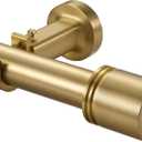 1 1/8” Diameter Heavy Duty Curtain Rods 144-240" for Windows, Brushed Gold