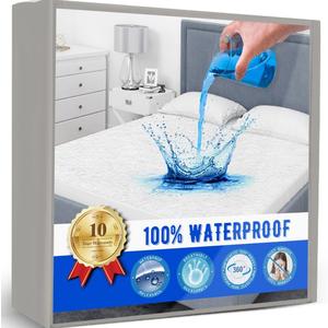 Mattress Protector Waterproof (Queen 60" x 80"-Gray)