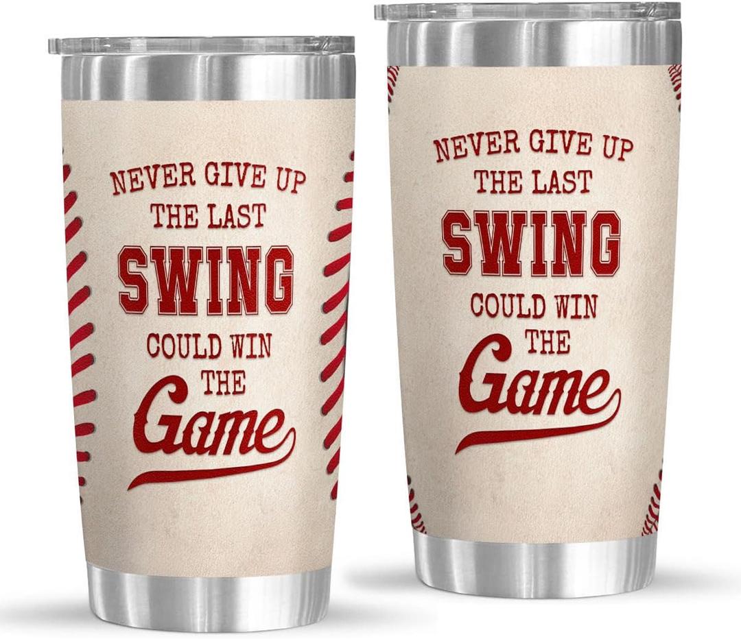 Baseball Tumbler 20z with Lid - Baseball Gifts for Men Boys Player Coach Sports Lover, Team Gifts for Birthday Easter Christmas - Insulated Travel Mug, Drinking Cup, Water Bottles 1 Pack