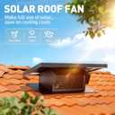 25W Solar Roof Vent Fan with 8-Inch Removable Roof Vent, Solar-Powered Attic Exhaust Fan for Enhanced Ventilation. Ideal for Home, Garages & WarehousesEnergy-Efficient & Easy Install, Black