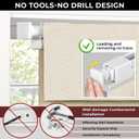 UNISHADES No Drill Top Down Bottom Up Roman Shades for Windows, 32" W x 64" H, Beige