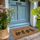 Cute Funny Christmas Black Cat Door Mat, Chrismas Cat Welcome Front Door Mat Indoor Outdoor Entrance, Xmas Holiday Artificial Coir Doormats Rugs for Porch Entryway Decor 30x17in