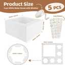 5 Packs 1+5 Cupcake Box Combo with Clear Window, Fit 5 Cupcakes and 1 Small Cake with Stickers and Ribbon,Bento Cake and Cupcake Box for Family Birthday Party Picnic Bakery Baking Supplies