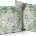 Snycler Boho Throw Pillow Covers 26x26 inch Set of 2 Boho Rug Carpet Double Sided Pattern Short Plush Cotton Soft Pillow Case Cushion Cover Pillowcase for Couch Sofa Bed Decorative (Green)