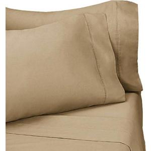 Set of 2 Pillowcases 35"x18", 1 Fitted Sheet 1 Flat Shit, Yellow, King Size