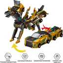 Collision Transforming Dinosaur Car Toy, Magnetic Dinosaur Transformer Car for Boys & Girls Party Favors Birthday Christmas (Gold)