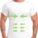 Lgtfy 4D Mens Compression Shirt Short Sleeve, Gynecomastia Tummy Control Back Support Undershirt, Slimming Vest (White, XL)