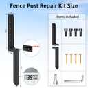 Fence Post Repair Kit, Max 8mm Thickened Double-Layer Fence Post Anchor, Heavy Duty Fence Post Repair Stakes, Anchor Ground Spike for Repairing Tilted/Broken Wood Posts
