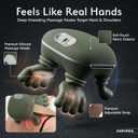 Neck Massager with Heat for Pain Relief Shoulder & Neck Massager with Hands, Simulated Human Hand Massager, Deep Tissue Shiatsu, Cordless Portable Neck Massager with Adjustable Strap