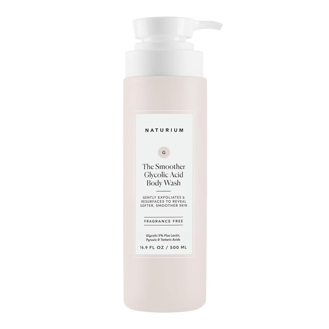 Naturium The Smoother Glycolic Acid Exfoliating Body Wash, Soft & Smoothing Cleanser, 16.9 oz