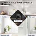 Suction Cup Hooks Stainless Steel Shower Hooks No Drill Towel Hooks Removable Wreath Hanger for Front Door, Bathroom Wall, Kitchen, Glass, Mirror (2 Pack) (Black)