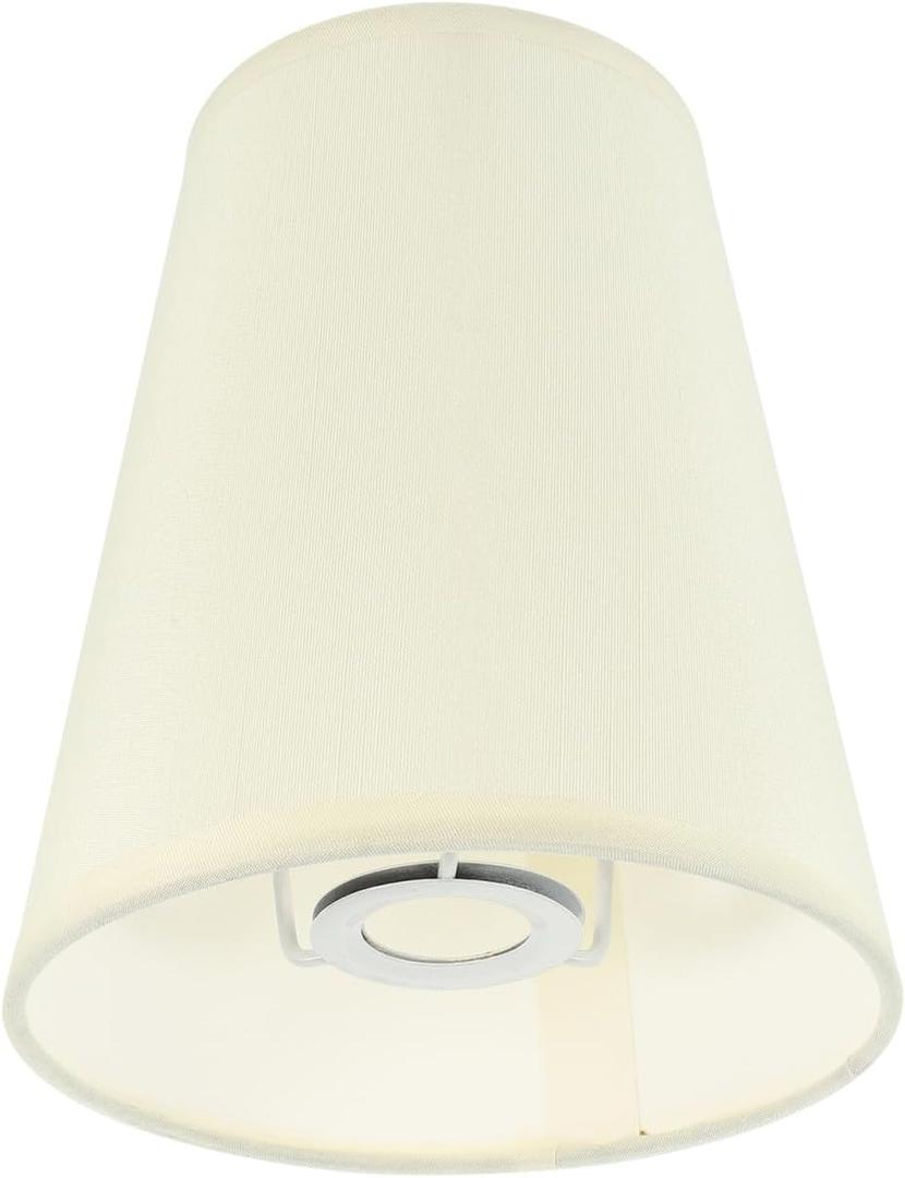 Amosfun Semi-Circular 7.1 Inch Linen Drum Lamp Shade Cover for Table Lamp E14 Bulb Modern Decorative Lampshade for Bedroom Living Room Home (Beige)