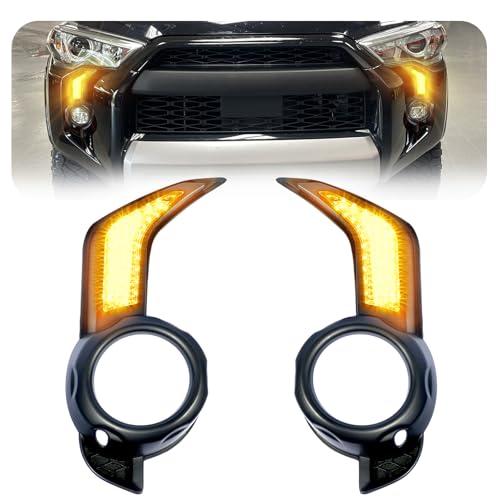 BreTrewri Daytime Running Fog Lights Fit For 2014-2024 Toyota 4Runner Led fog lamps Turn Signal Lights Assembly (14 DRL)