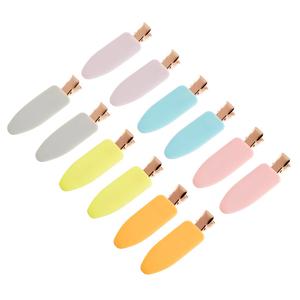 minihope 12 Pieces Soft Hair Clips Hair Setting Clips Flat Clips for Hair 12 Count, Light 