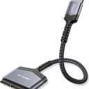 JSAUX SATA to USB Cable, USB 3.0 to 2.5 SATA III Hard Drive Adapter Aluminum Shell Nylon Cord External Converter for SSD/HDD Supports UASP, Trim and Smart Compatible with Windows, MacOS and Linux (Grey)