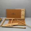 Breakfast Bed Tray for Two - Couple Bed Table Tray w/Cup Holder, Serving/Eating Food Trays - Space Saving Couch, Garden, Couple Food, Gift Ready Wooden Lap Trays with Legs, Bamboo Tray