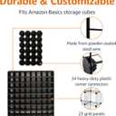 Amazon Basics 6-Cube Wire Grid Stackable Storage Organizer, Metal Shelving Unit, No-Tool Assembly, 26"W x 38"H x 12.6"D, Black