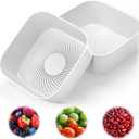 Colander for Kitchen, Detachable Fruit Bowl with Drip Tray, Plastic Food Strainer for Fruits, Vegetables, Berries and Pasta, Colander Set for Home and RV Use, Dishwasher Safe