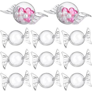 Amosfun 12pcs Clear Candy Boxes Plastic Sweet Storage Case for Wedding Birthday Party Favors Candy Containers 3.34 x 1.77 x 1.77 Inches