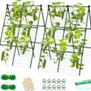 2 Pack Cucumber Trellis, 34"48" Garden Trellis for Climbing Plants Outdoor, A-Frame Vegetable Trellis for Raised Bed, Support for Tomatoes, Squash, Zucchini, Vegetables & Flowers