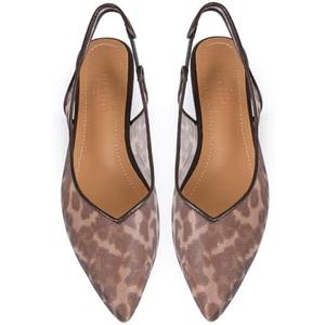 Volrina Mesh Slingback Ballet Flats Shoes for Women Pointed Toe Slip On Low Heels Casual Work Comfortable Soft, 8.5