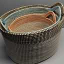 3-Piece Woven Basket Set, Sizes 16 × 21 In, 14 In, And 12.5 In. Great For Organizing Blankets, Toys, Laundry, And Home Essentials. Durable, Stylish, And Perfect For Any Room