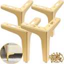 Metal Furniture Legs 6Inch, 4 PCS Triangle Furniture Feet Modern Style Furniture Sofa Legs, Heavy Duty Replacement Gold Legs for Cabinet, Dresser, Table, Sofa, Couch Chair