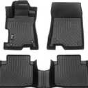 IKON MOTORSPORTS 3D TPE Floor Mats, Compatible with 2008-2012 Honda Accord Sedan 4-Door, All Weather Waterproof Anti-Slip Floor Liners, Front & 2nd Row Full Set Car Interior Accessories, Black
