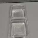 Zezzxu 3 Pack Clear Plastic Take Out Food Containers, Square Cake Slice Containers with Hinged Lids, Disposable To Go Boxes for Cookies, Desserts, Fruits, Salads, Sandwiches