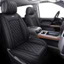 Aierxuan Seat Covers for Truck Chevy Chevrolet Silverado GMC Sierra Pickup 2007-2026 1500 2500HD 3500HD Trail Boss Z71 Crew Double Extended Cab Waterproof Leather Protectors (Full Set, Black)