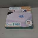 2 Pack Twin Size Premium Waterproof Mattress Protector, Soft Breathable Mattress Pad, Noiseless Waterproof Bed Cover - Stretch to 21" Fitted Deep Pocket Mattress Protection (Basic White - 2pack)