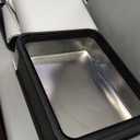 RIZZARI Enclosed Cat Litter Box with Lid, Large Foldable Litter Box with Litter Scoop, Top Entry Cat Toilet for Kittens and Big Cats (Dark Gray,Stainless Steel, Large)