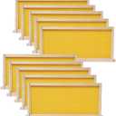 BeeCastle Medium Beehive Frames and Wax Foundations,10 Pack Honey Bee Frames with Wooden Bee Hive Frames and 100% Beeswax Coated Foundations, 6-1/4-Inch (Yellow)