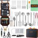 Gaialoop Portable Camping Cooking Utensils Set, Camp Kitchen Set with Organizer Bag, RV Essentials Outdoor Cooking Utensil Kit for Travel, Picnics, Camping, BBQs, Parties