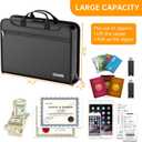 DocSafe Accordion File Organizer Bag with Lock, Fireproof Water Resistant Expanding File Folder with Multi Colorful Pockets,Document Organizer Safe Storage for Important Documents and More, Black