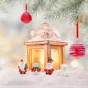 BESPORTBLE Christmas Doll Resin Figurines Set 18 Pcs Miniature Christmas Adornments Shatterproof Small Decorative Artware for Holiday Table and Home D Cor