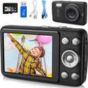 Kids Camera Toys for Boys Girls,Digital Video Camera Toys for Kids with MP3 Music Player and 32GB SD Card,Ideas Birthday Gifts for 4 5 6 7 8 9 10+ Years Old Little Girls and Boys(Black)