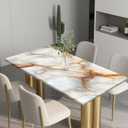 Rectangle Wipeable Tablecloth with Elastic, Fitted Waterproof Outdoor Tablecloth for 6 Foot Rectangle Tables, Picnic, Camping, 30"x72", Marble