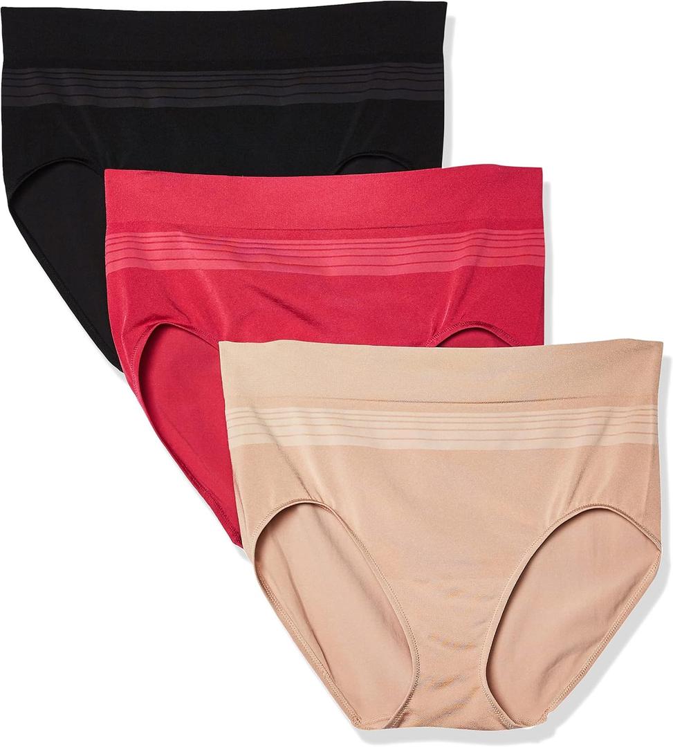 Warner's Women's Blissful Benefits Seamless Bikini Panty 3 Pack (Large)