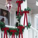 2 x Hoteam 6 Pcs Rustic Faux Fur Christmas Swag Bows 23" x 15" Vintage Large Furry Christmas Wreath Bow for DIY Xmas Staircase Tree Door Garland Fireplace Indoor Outdoor Decorations Craft(Burgundy)