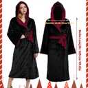 Kidukso Unisex Wizard Robes Flannel Costume Robe Plush Hooded Bathrobe Cozy Christmas Halloween Costume (L)