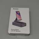 Cell Phone Stand with Wireless Bluetooth Speaker and Anti-Slip Base HD Surround Sound Perfect for Home and Outdoors with Bluetooth Speaker for Desk Compatible with iPhone/ipad/Samsung Galaxy (Black)