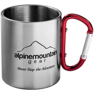 Alpine Mountain Gear Stainless Steel Carabiner Mug Stainless Steel Mug for Camping, Backpacking by Caddis Sports