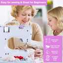 Sewing Machine for Beginners & Kids, Mini Portable Sewing Machines with 12 Built-in Stitch Patterns, 2-Speed Foot Pedal, Perfect for Teaching Daughter Granddaughter to Sew(Purple White)