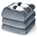 COZYTY Electric Blanket Queen Size, Super Soft Cozy Upgraded Flannel Heated Blanket Dual Control with 5 Heating Levels & 10 Hours Auto Off, Fast Heating & Overheat Protection, 84" x 90", Dark Gray