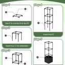 Dragon Fruit Trellis for Climbing Plants Indoor Outdoor, Heavy Duty Metal Adjustable Vertical Garden Support for Indoor Outdoor Potted Plants, Tomato, Cactus, Roses,Vines(12 * 12 * 47inch,1PC)